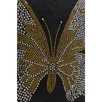 Подушка Butterfly, коллекция "Бабочка" 45*45*8, Бархат, Хлопок, Стекло, Черный — изображение 4