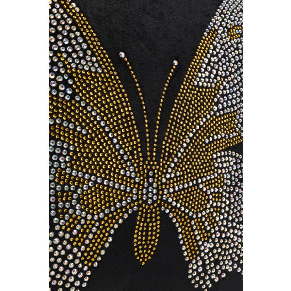 Подушка Butterfly, коллекция "Бабочка" 45*45*8, Бархат, Хлопок, Стекло, Черный — изображение 4