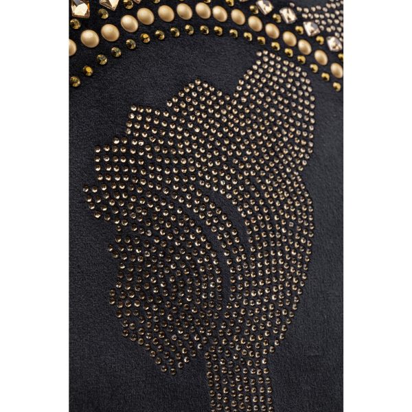 Подушка Medallion, коллекция "Медальон" 45*45*8, Бархат, Хлопок, Стекло, Черный — изображение 4