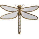 Украшение настенное Dragonfly, коллекция "Стрекоза" 58*71*6, Зеркальное стекло, Полирезин, Золотой
