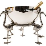 Ведро для охлаждения вина Flamingo, коллекция "Фламинго", ручная работа 36*33*36, Алюминий, Серебряный — изображение 4