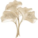 Украшение настенное Ginkgo Leaf, коллекция "Лист Гинкго" 38*36*2, Алюминий, Золотой