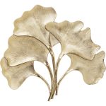 Украшение настенное Ginkgo Leaf, коллекция "Лист Гинкго" 72*66*4, Алюминий, Золотой