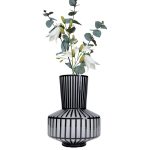 Ваза Roulette, коллекция "Рулетка" 25*31*25, Стекло, Белый, Черный