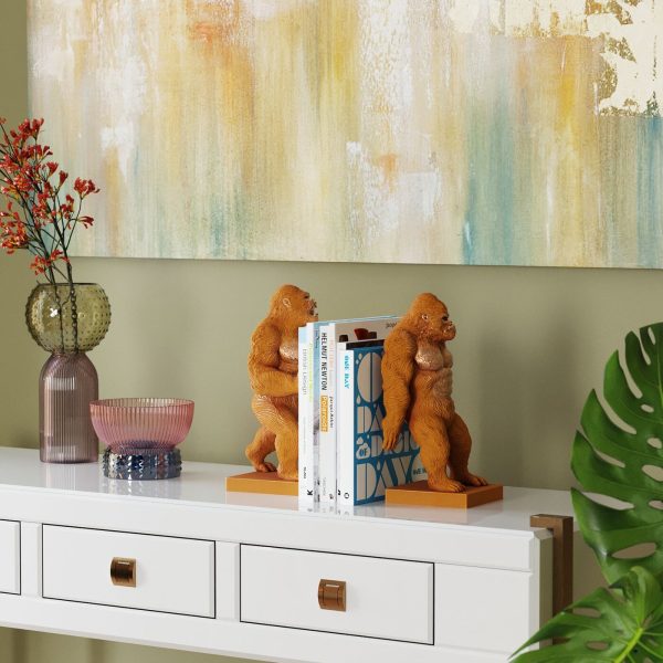 Книгодержатель Gorilla, коллекция "Горилла", количество предметов 2 18*29*15, Полирезин, Оранжевый — изображение 2