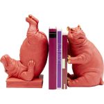 Книгодержатель Hippo, коллекция "Бегемот", количество предметов 2 19*26*14, Полирезин, Розовый