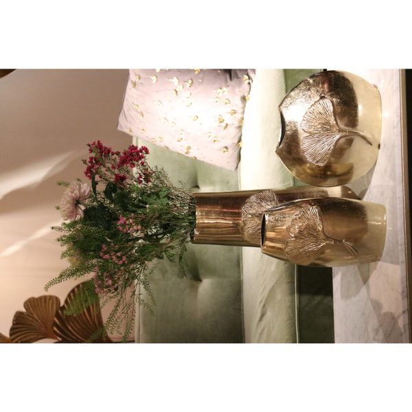 Ваза Ginkgo Leaf, коллекция "Лист Гинкго" 18*29*13, Алюминий, Медный — изображение 3