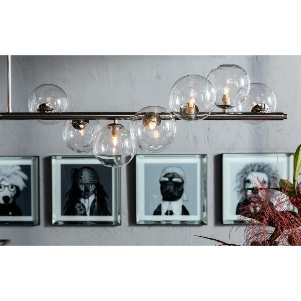 Люстра для столовой Bowls, коллекция "Шары" 150*140*27, Сталь, Стекло, Серебряный — изображение 3