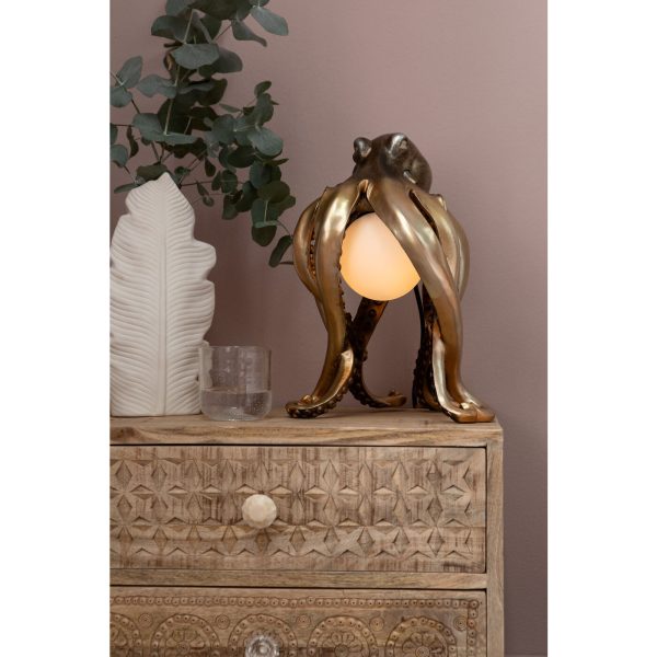 Лампа настольная Octopus, коллекция "Осьминог" 22*26*34, Полирезин, Золотой — изображение 2