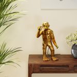 Лампа настольная Monkey, коллекция "Обезьяна" 27*50*31, Полирезин, Золотой — изображение 2