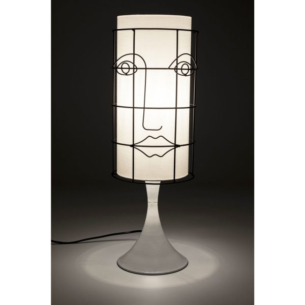 Лампа настольная Face, коллекция "Лицо" 20*20*60, Полиэстер, Сталь, Белый — изображение 3