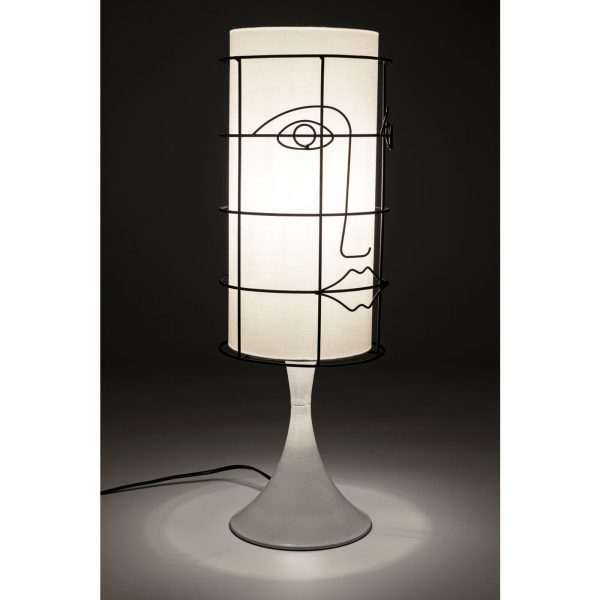 Лампа настольная Face, коллекция "Лицо" 20*20*60, Полиэстер, Сталь, Белый — изображение 4