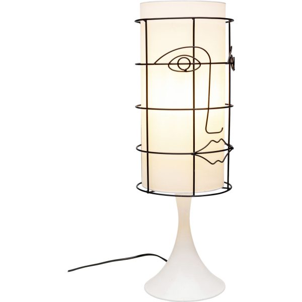 Лампа настольная Face, коллекция "Лицо" 20*20*60, Полиэстер, Сталь, Белый — изображение 2