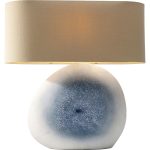 Лампа настольная Agate, коллекция "Агат" 39*57*12, Лен, Сталь, Керамика, Белый