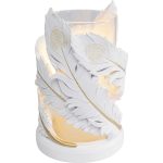 Подсвечник д/греющ свечи Feathers, коллекция "Перья" 13*20*13, Полирезин, Стекло, Белый