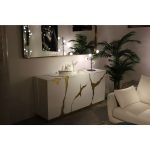 Подсвечник д/греющ свечи Feathers, коллекция "Перья" 13*20*13, Полирезин, Стекло, Белый — изображение 2