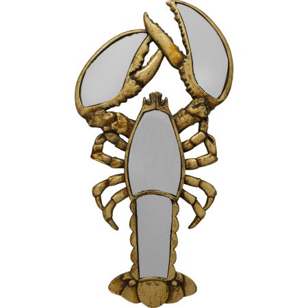 Украшение настенное Lobster, коллекция "Лобстер" 26*47*7, Полирезин, Зеркальное стекло, Золотой