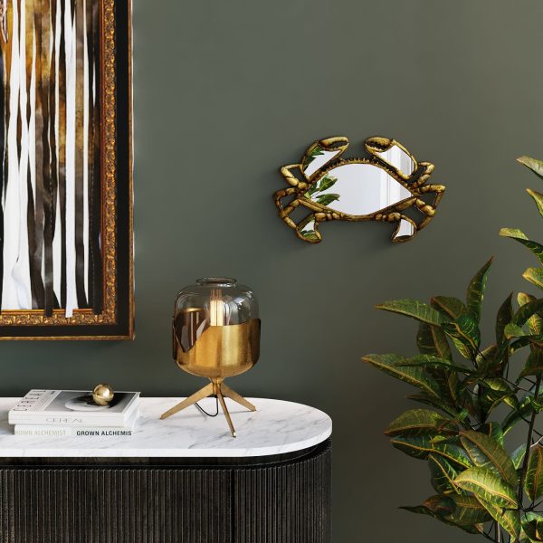 Украшение настенное Crab, коллекция "Краб" 43*27*4, Полирезин, Зеркальное стекло, Золотой — изображение 2