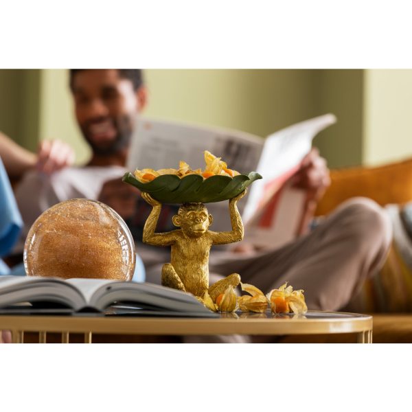 Чаша декоративная Leaf, коллекция "Лист" 24*22*14, Полирезин, Золотой — изображение 2