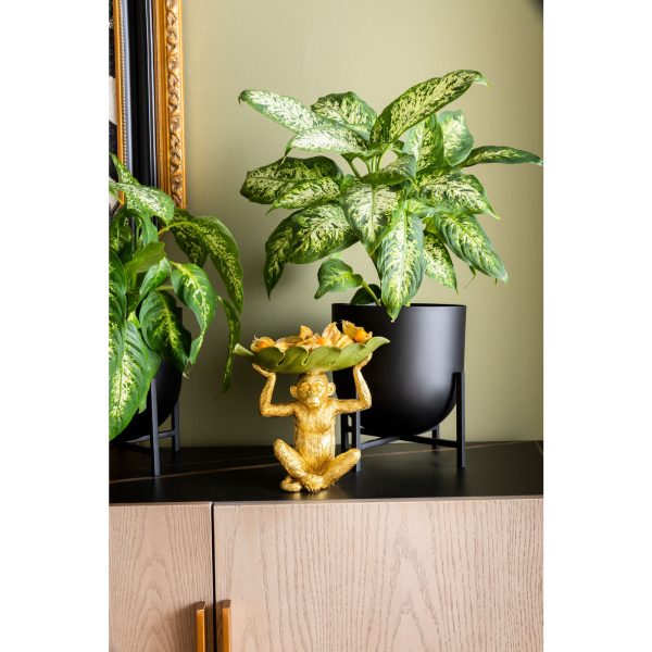 Чаша декоративная Leaf, коллекция "Лист" 24*22*14, Полирезин, Золотой — изображение 3