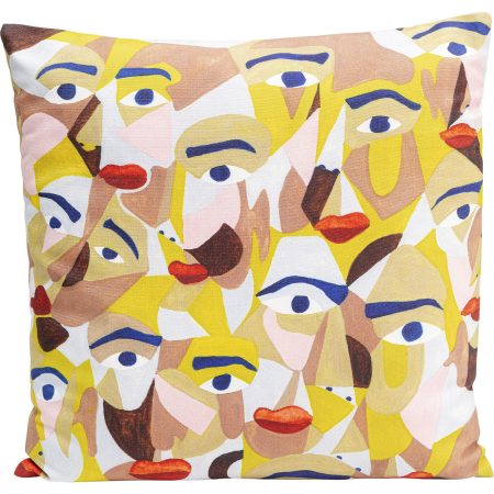 Подушка Faces, коллекция "Лица" 45*45*10, Полиэстер, Мультиколор
