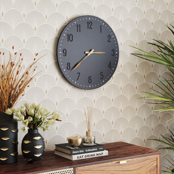 Часы настенные Mailo, коллекция "Майло" 50*50*4, МДФ, АБС-пластик, Алюминий, Черный — изображение 2