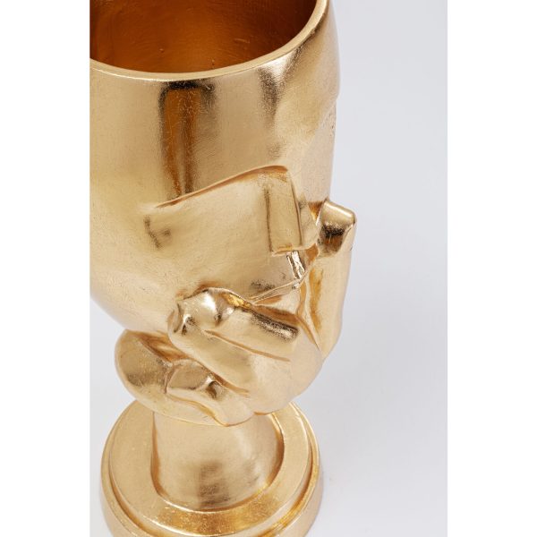 Кашпо Think About, коллекция "Размышления" 33*83*37, Стекловолокно, Золотой — изображение 3