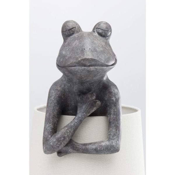Лампа настольная Frog, коллекция "Лягушка" 23*58*29, Полирезин, Сталь, Лен, Серый — изображение 4