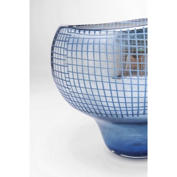 Ваза Grid, коллекция "Грид" 35*28*35, Стекло, Синий — изображение 2