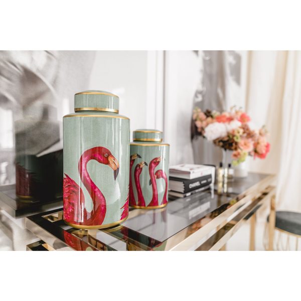 Емкость Flamingo, коллекция "Фламинго", ручная работа 18*29*18, Фарфор, Зеленый — изображение 3