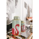 Емкость Flamingo, коллекция "Фламинго", ручная работа 18*29*18, Фарфор, Зеленый — изображение 4