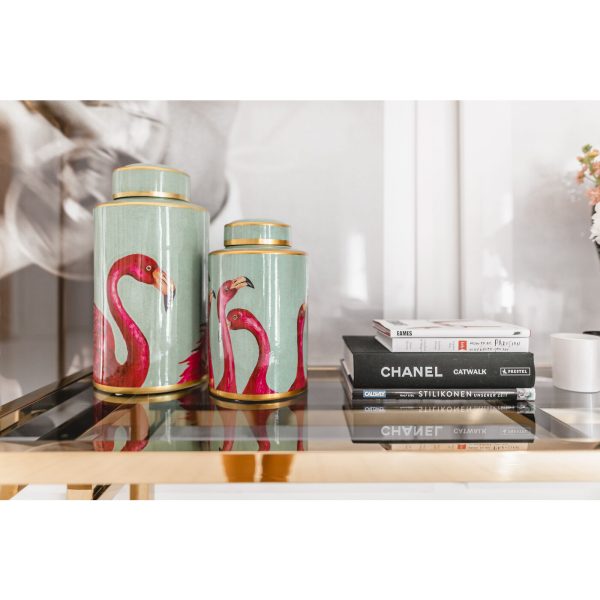 Емкость Flamingo, коллекция "Фламинго", ручная работа 21*39*21, Фарфор, Зеленый — изображение 2