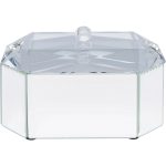 Шкатулка Diamond, коллекция "Бриллиант" 18*13*12, МДФ, Зеркальное стекло, Бесцветный