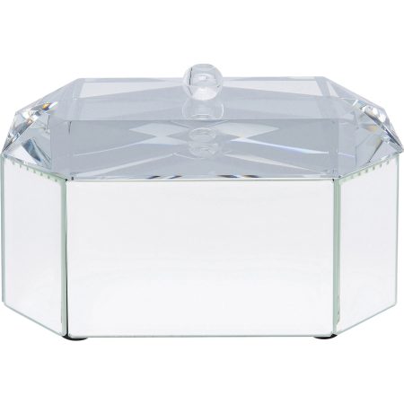 Шкатулка Diamond, коллекция "Бриллиант" 18*13*12, МДФ, Зеркальное стекло, Бесцветный