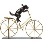 Статуэтка Dog With Bicycle, коллекция "Собака на велосипеде" 44*36*8, Сталь, Полирезин, Бронзовый, Золотой