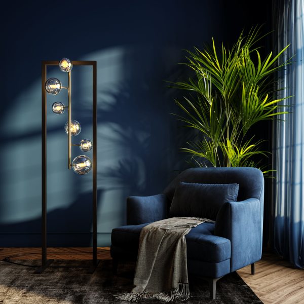 Торшер Balloon, коллекция "Воздушный Шар" 42*160*40, Сталь, Стекло, Черный — изображение 3