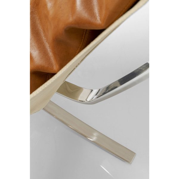 Кресло + пуф Washington, коллекция "Вашингтон", количество предметов 2 77*105*147, Воловья кожа, Нержавеющая сталь, Полиуретан, Коричневый — изображение 4