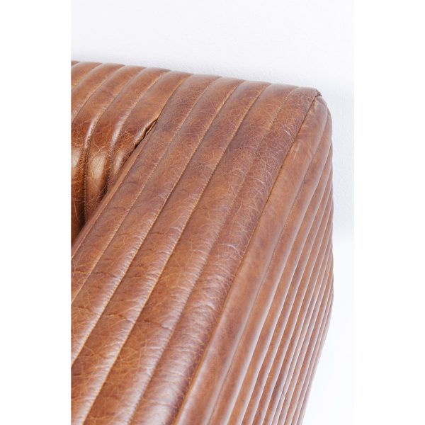 Диван Malibu, коллекция "Малибу" 226*67*110, Воловья кожа, Полиуретан, Сосна, Нержавеющая сталь, Коричневый — изображение 2