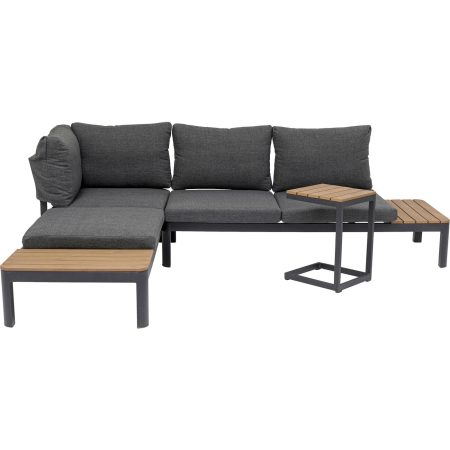 Мебель для террасы Happy Day, коллекция "Счастливый день", количество предметов 3 228*61*168, Полиэстер, Алюминий, Серый