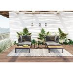 Мебель для террасы Happy Day, коллекция "Счастливый день", количество предметов 3 228*61*168, Полиэстер, Алюминий, Серый — изображение 3