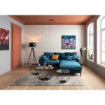 Диван Lullaby, коллекция "Колыбельная" 222*70*102, Полиэстер, Пенополиуретан, Сосна, Фанера, Синий — изображение 2