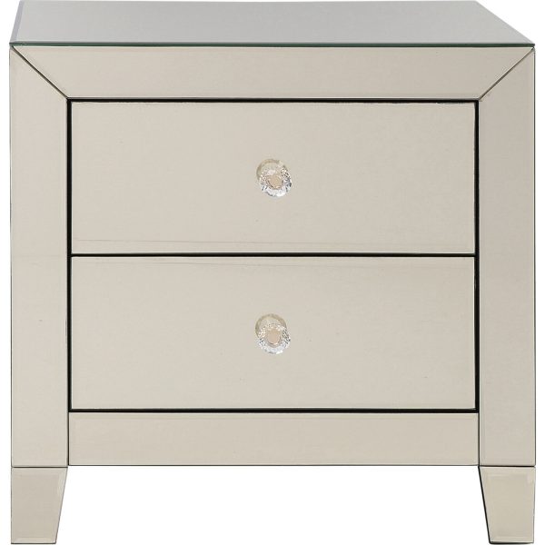 Тумба прикроватная Luxury, коллекция "Роскошь" 49*50*41, МДФ, Зеркальное стекло, Стекло, Золотой — изображение 4