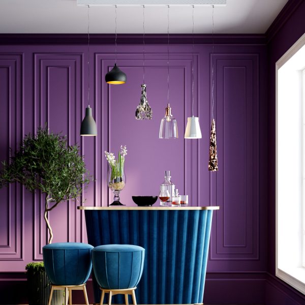 Стул барный After Work, коллекция "После Работы" 40*74*40, Полиэстер, Полиуретан, Сталь, МДФ, Синий — изображение 3