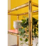 Стеллаж Zoom, коллекция "Зум" 76*180*39, Нержавеющая сталь, Стекло, Золотой — изображение 4