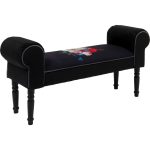 Скамья с подлокотниками Wing, коллекция "Крыло" 100*54*30, Полиэстер, Береза, МДФ, Сосна, Пенополиуретан, Черный — изображение 2