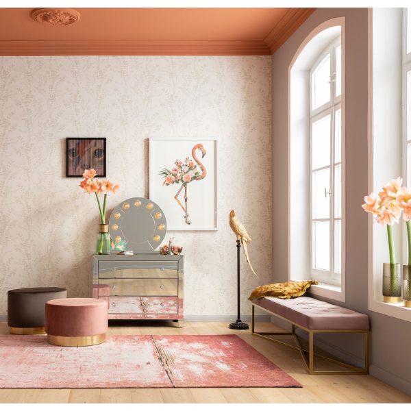 Скамья мягкая Crossover, коллекция "Кроссовер" 151*40*41, Бархат, Полиэстер, Бук, Сталь, Розовый — изображение 3