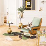 Столик приставной Pumpkin, коллекция "Тыква" 55*76*55, Сталь, Алюминий, Черный, Золотой — изображение 3