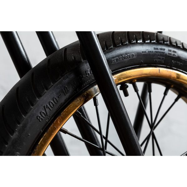 Консоль Motorbike, коллекция "Мотоцикл", ручная работа 180*90*43, Манго, Сталь, Коричневый, Черный — изображение 4