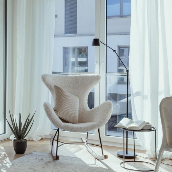 Кресло-качалка Balance, коллекция "Баланс" 97*98*76, Полиэстер, Полиуретан, Сталь, ДСП, Шпон, Белый — изображение 2