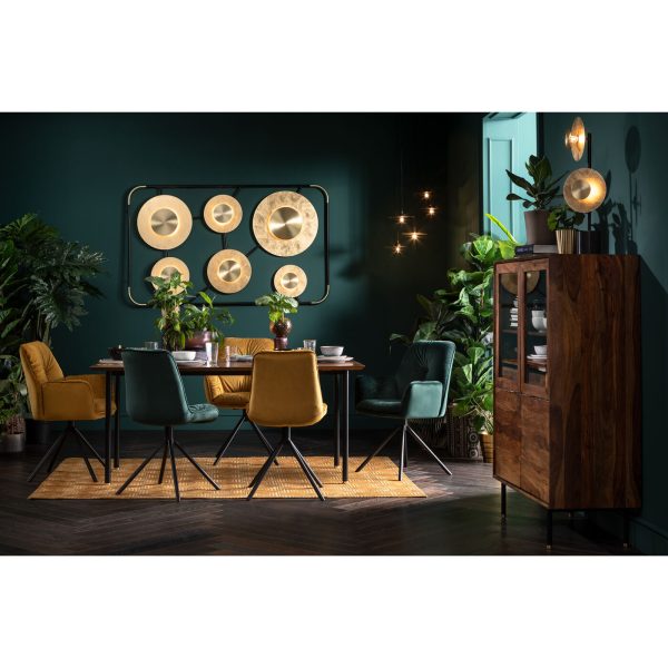 Стул с подлокотниками Lina, коллекция "Лина" 60*89*65, Бархат, Полиэстер, МДФ, Сталь, Желтый — изображение 2